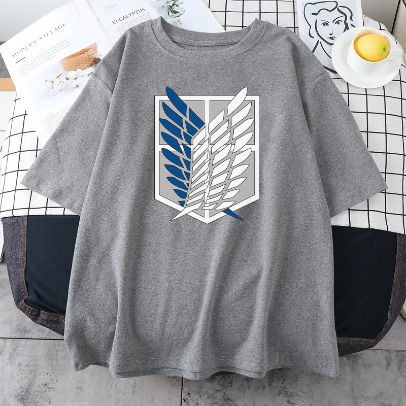 Japan Anime Attack On Titan Print Men T-Shirt Fashion O-Neck Clothing Cartoon Tops Summer Mens Tee Clothes Casual Tshirt