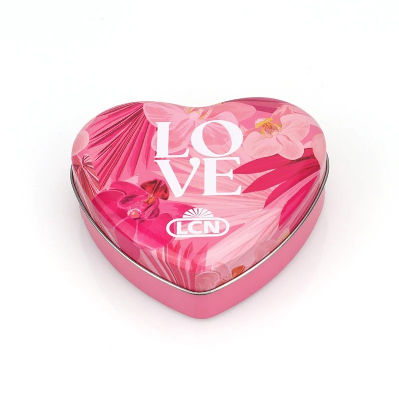 Customized exquisite custom printing recyclable heart shape metal wedding candy  chocolate gift box
