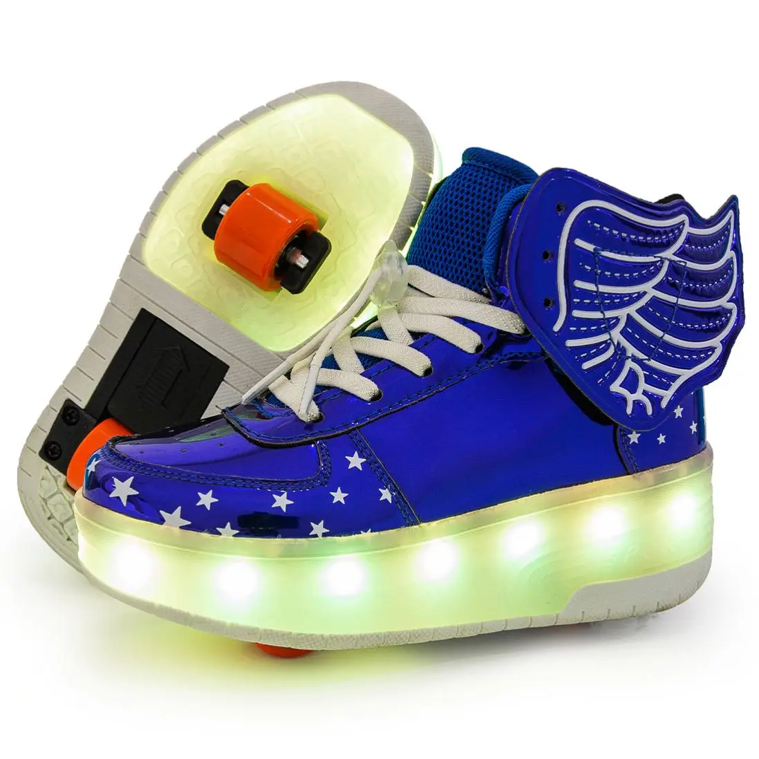 2024 Deformation Kids Kick Wheel Shoes Wholesale Adult And Children Kick Out Roller Skate Shoes With 2 Wheels