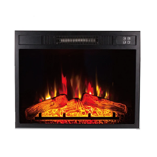 
23 inch black decorative electric fireplace insert modern flame 
