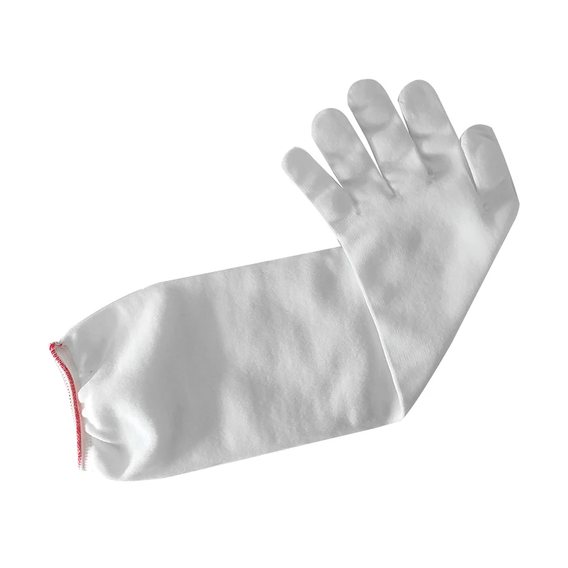 Nylon Knit Guanti Da Long Cuff Protective Hand Gloves Knitted Uniform Ceremonial Parade White Nylon Gloves