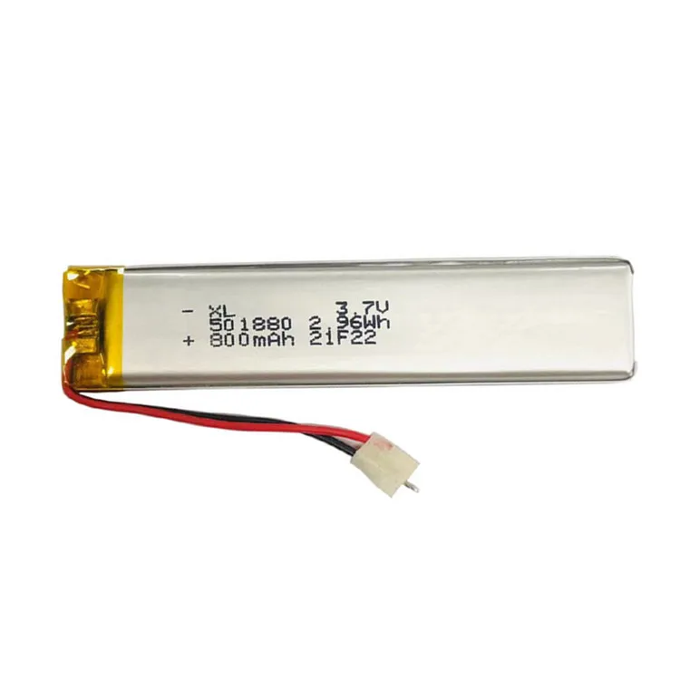 Super quality customize wholesale lipo batteries 501880 3.7V 800mah Li Ion Prismatic Battery