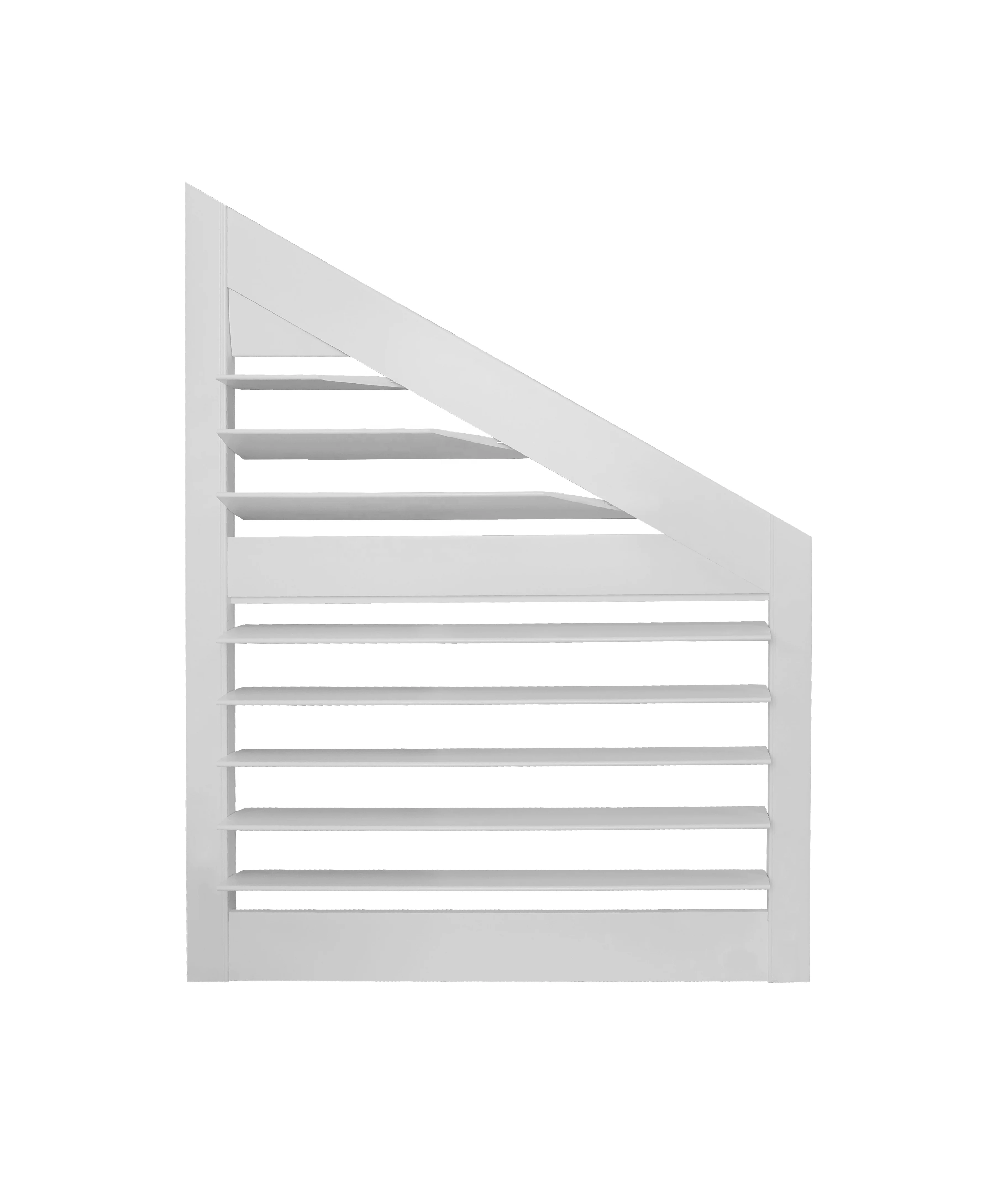 LIVING SPACE interior plastic shutter PVC finished plantation shutters quarter circle horizontal opening top shutters