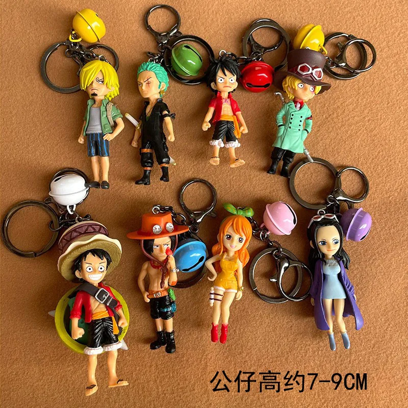 Anime One Piece Keychain Pendant Cartoon Luffy Soron Ace Garage Kit Keychains Fan Collection Memorial Best Gift Keyring