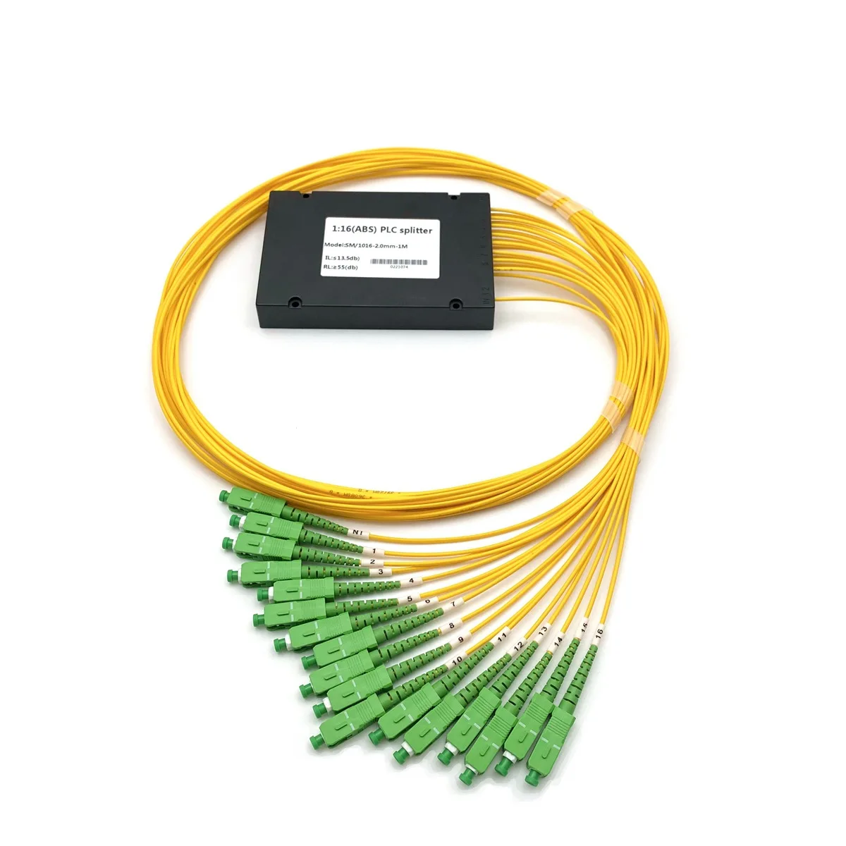 Professional EPON GPON FTTH cassette type 1 x 16 optical fiber PLC splitter for FTTH SYSTEM