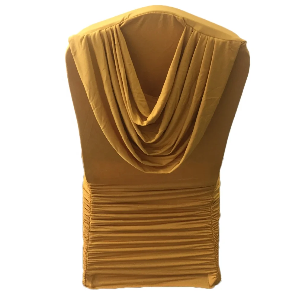 Cheap fashion spandex swag back ruffled wedding chair cover