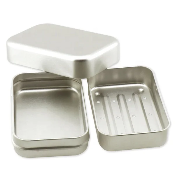 Mini Aluminum Soap Box Rectangle Metal Tin Jar Soap Box Holder Travel Bar Soap Containers
