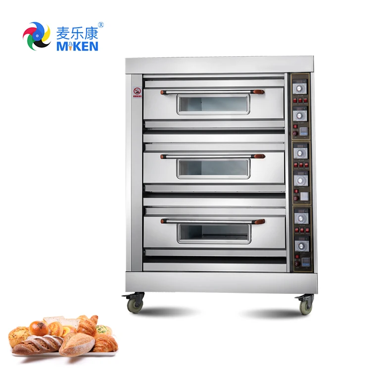 MK-3-6D коммерческих автоматические раздвижные двери 6 тарелки Высокое качество теплая внутренняя отделка из нержавеющей стали Электрический пиццы продажа пекарной печи