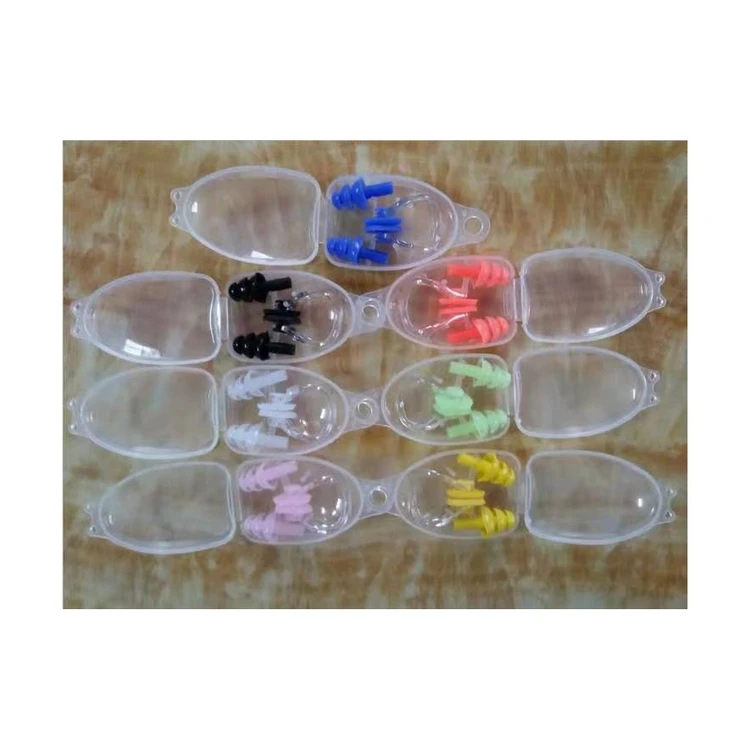 Most Popular Customized Logo Comfortable Silicone Earplugs Transparent Ear Plugs For Swimming With Nose Clip