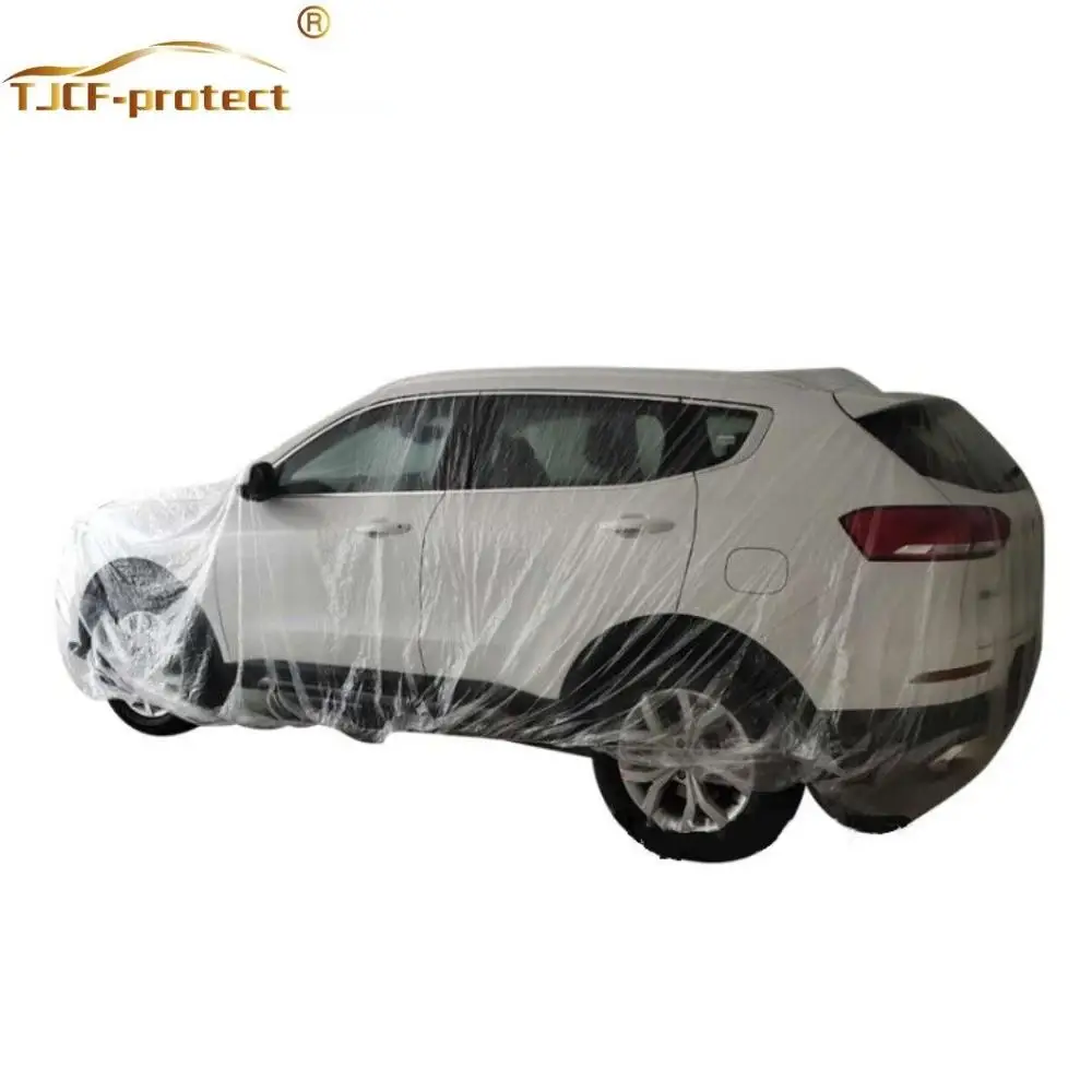 dust proof wholesale parking free sample transparent universal disposable car cover plastic