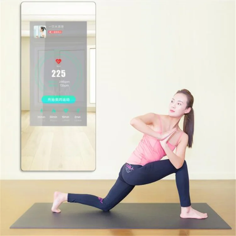 Large Interractive Workout Smart Home Trainer Electronic Glass Display fitness smart mirror for Gym Wall