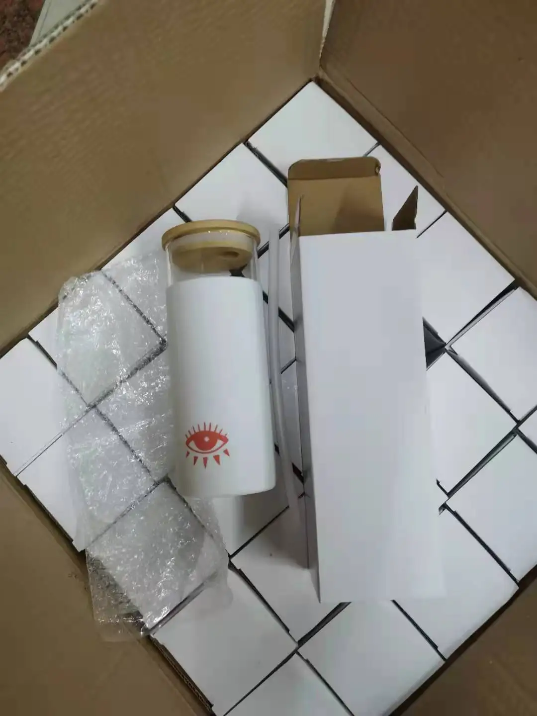 16 унций BPA бесплатно цветной питьевой стеклянный стакан с трубочкой силиконовый защитный рукав бамбуковая