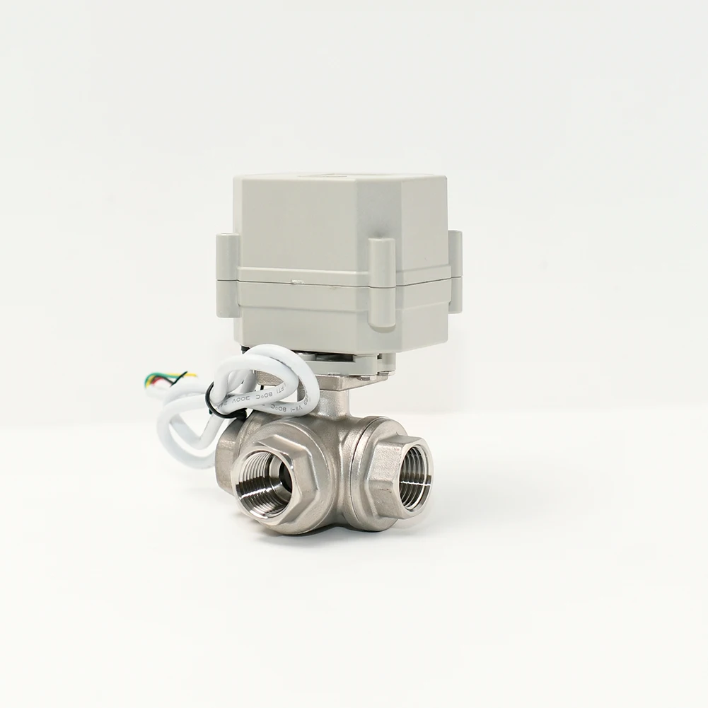 3 way 3 position horizontal 3/4' brass electric control ball valve
