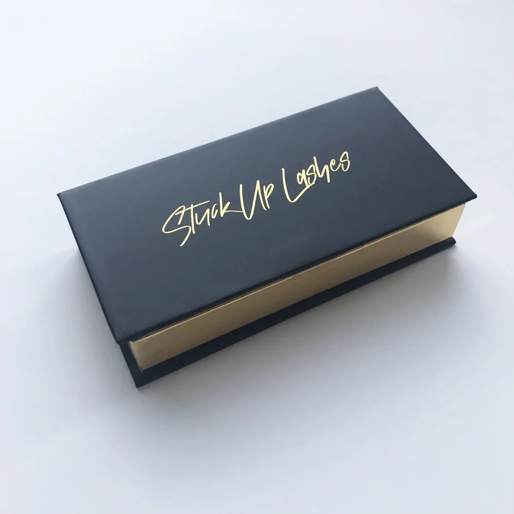 
 Индивидуальный дизайн, бумажная упаковка для ресниц, черная коробка для ресниц с логотипом цвета розового золота  