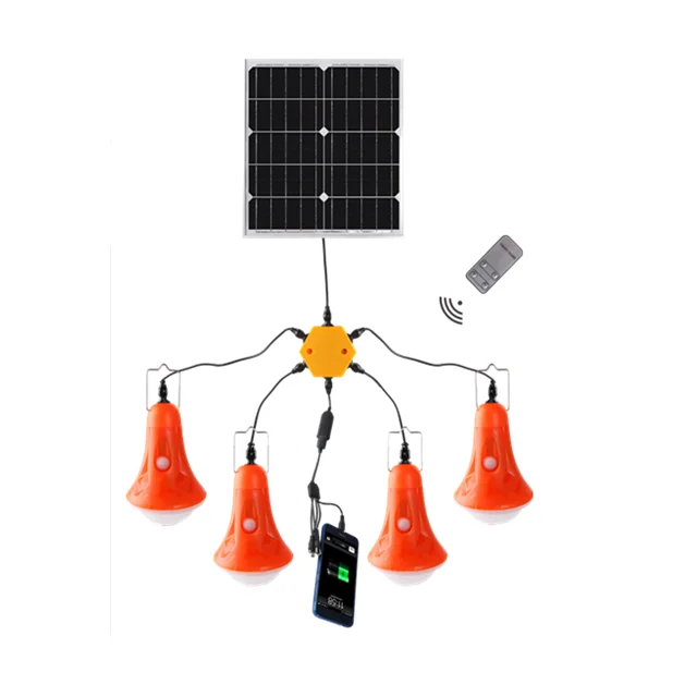 IP55 Portable Solar Power Led Bulb Outdoor Lighting Portable Solar Panel with Bulbs Solar Lamp Portable Lithium Ion 20W MPPT 6V