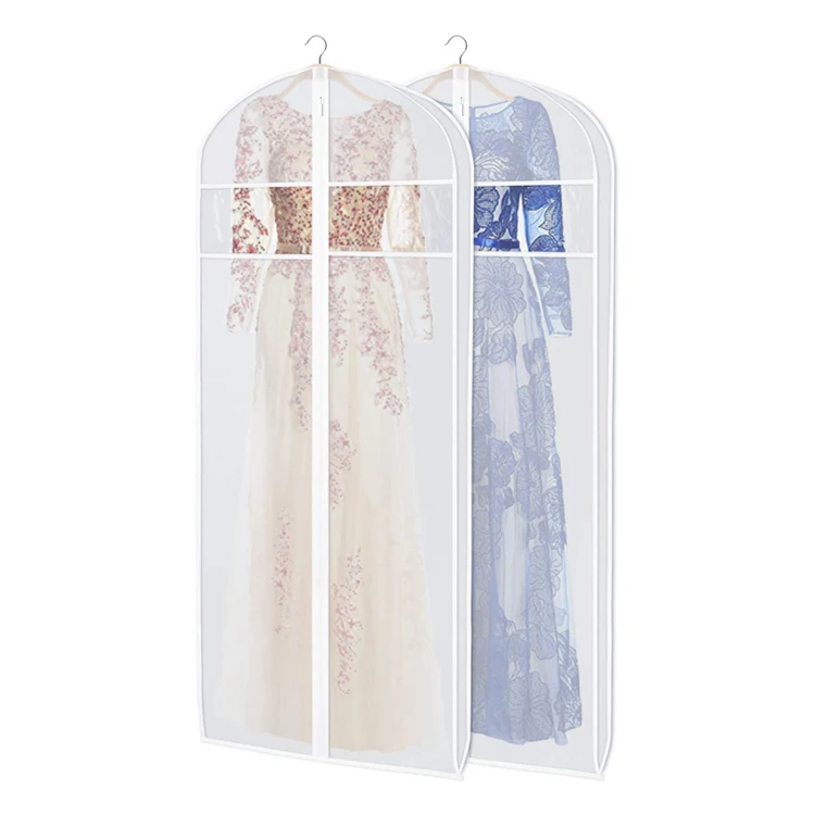 Fashion Suit Garment Bag with Clear Window Vinyl Suit Cover Dust-proof PEVA Garment Bag