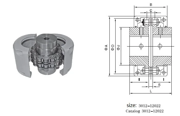 KC10020 KANA standard Transmission shaft connection sprocket roller chain coupling