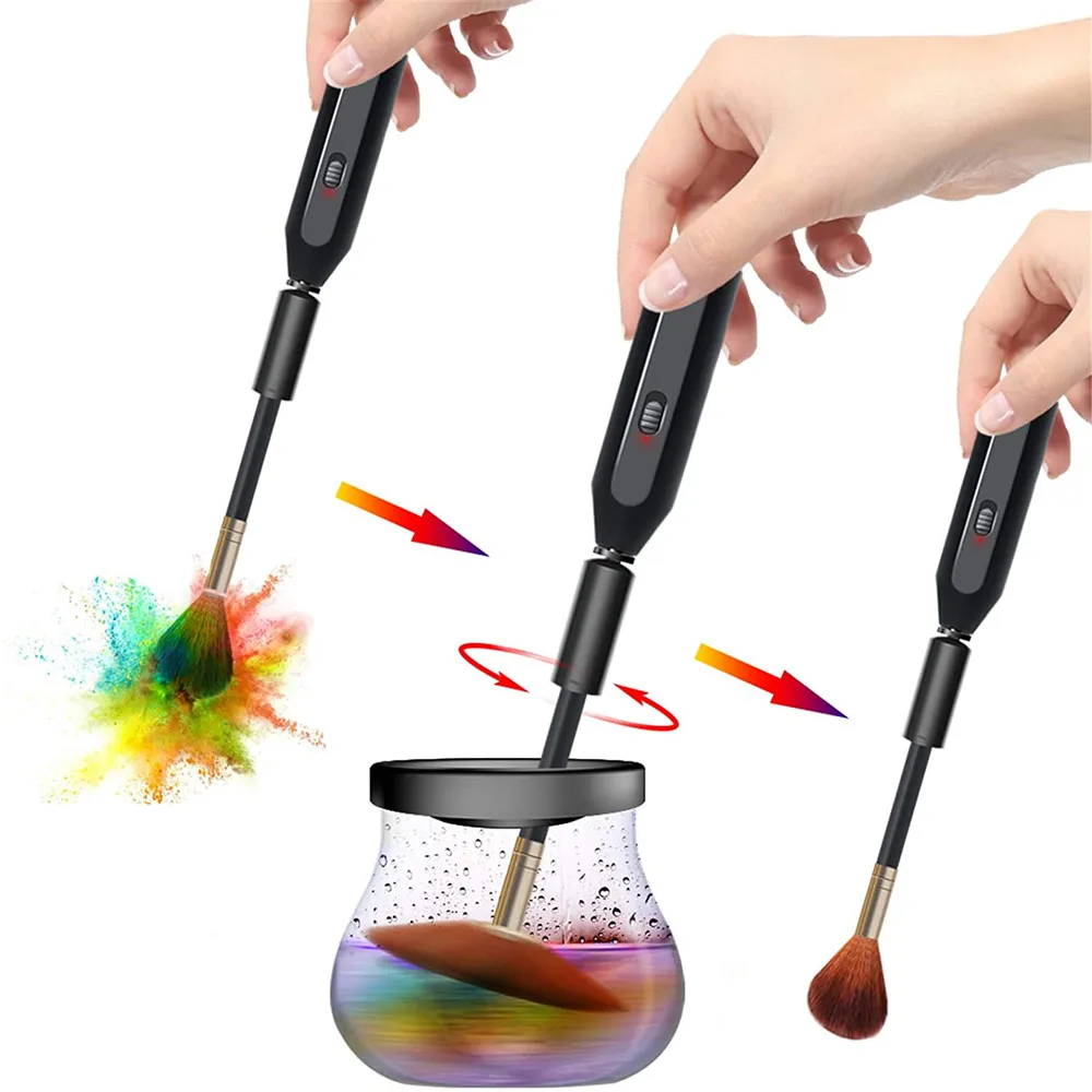 IFINE Beauty Home Use Makeup Brush Cleaner Machine Dry Battery Operated Electric Makeup Brush Cleaner and Dryer for All Brushes