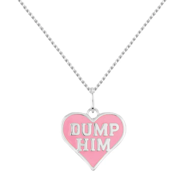 Factory custom heart love pendant stainless steel pink enamel jewelry silver heart necklace