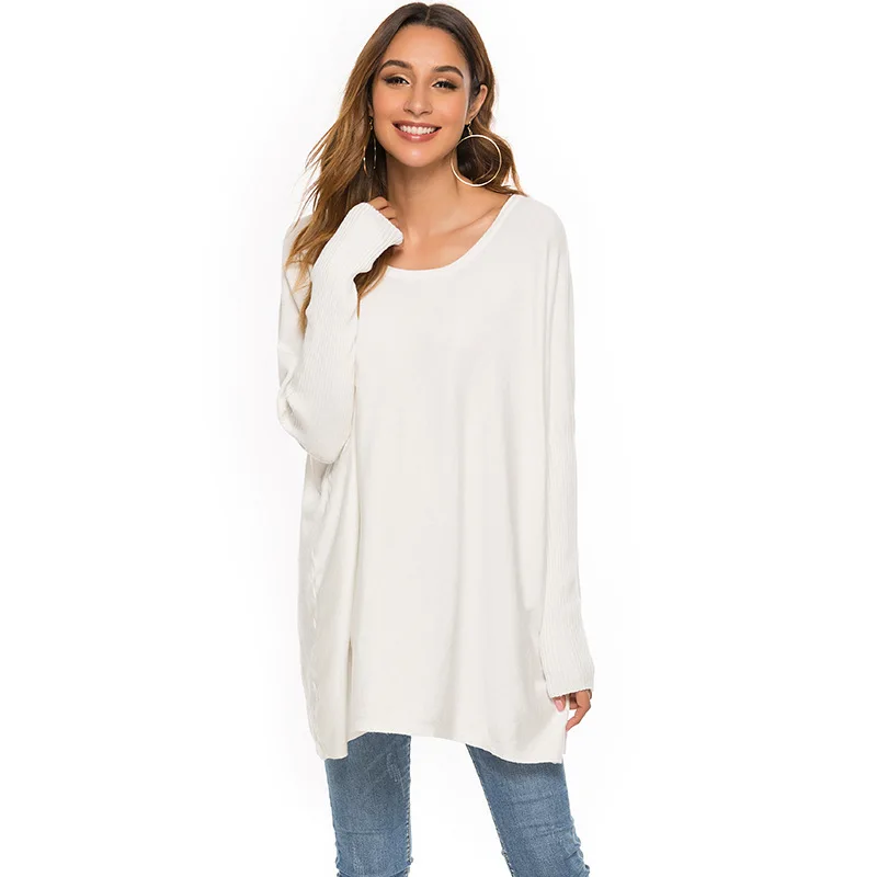 
KEYIDI custom loose off shoulder sweater woman 