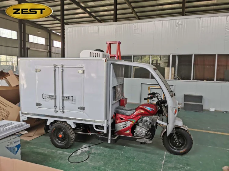 China best manufacture high quality chill car semi closed cargo tricycle with cabin for seafood delivery