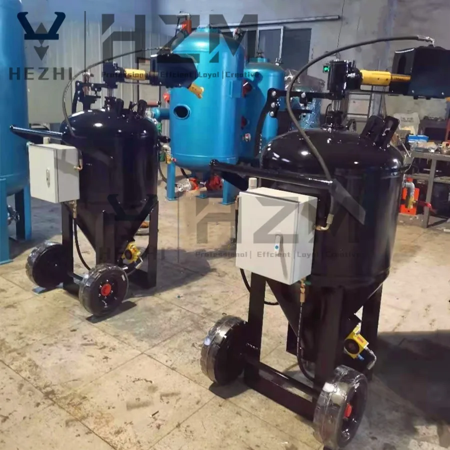 DB225Dustless Mobile Pressure Wet Blast Pot Sand Blasting Tank Portable Water Blaster