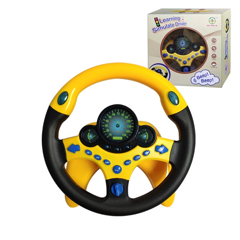 Kids Simulation Steering Wheel Toy Electric Educational Toy Simulated Driving Wheel Toy with Light and Music