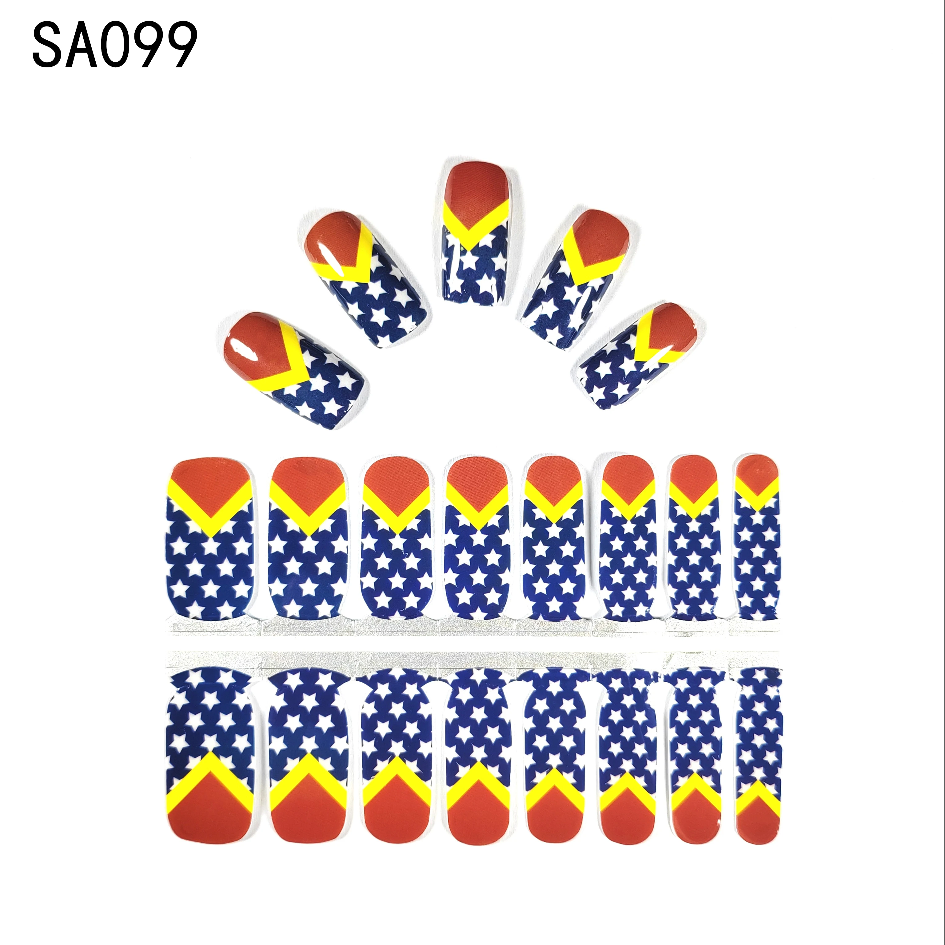 KIKI LEE 16 Strips Korean Women Beautysticker Fashion Style Products Glossy national holiday trendy kkl nail wraps polish strips