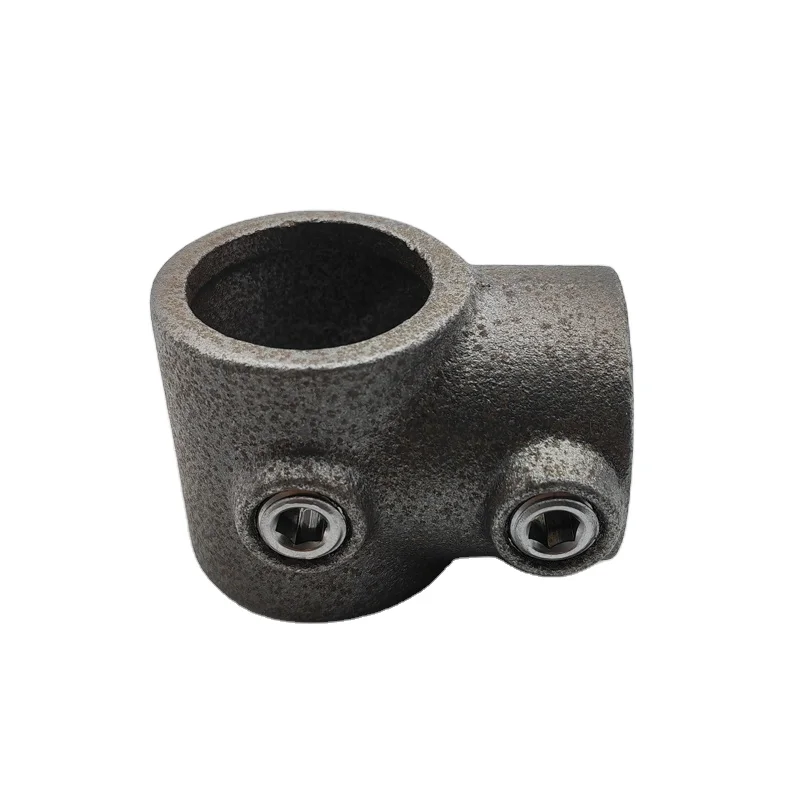 33.7mm black raw sandblasted cast iron tee key clamp