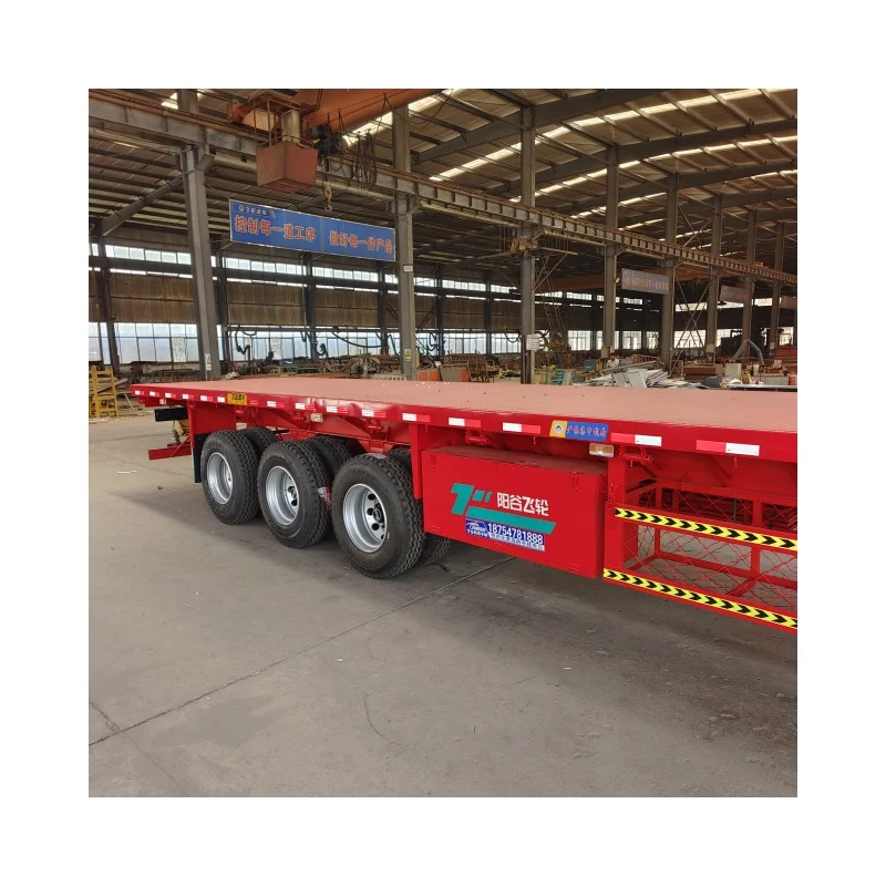 Customer Customization Multi-axles 60 Ton 40 feet 12pcs Flatbed Trailers Headboard Container Trucks Semi Trailer for Sale