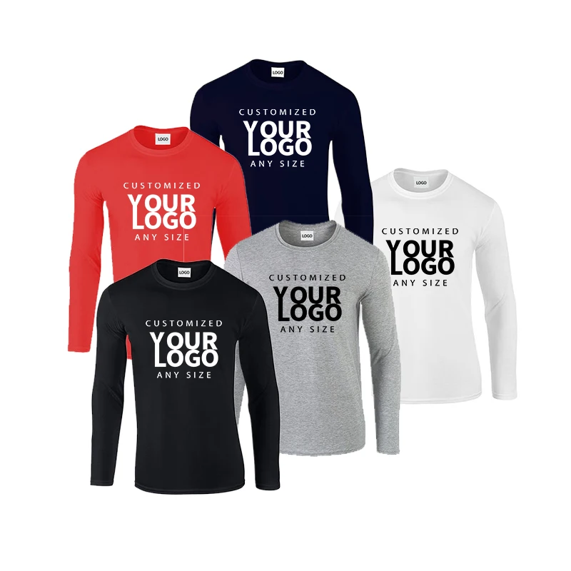 Custom Group Costume Crew Neck Design Slim Embroidery 100% Cotton In Bulk Plain Long Sleeve T Shirt