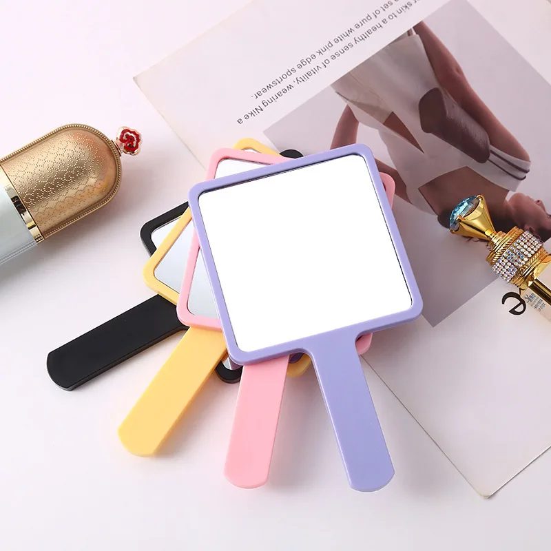 Custom Logo Compact Mirror Travel Small Plastic Handheld Espejo Private Label Cosmetic Vanity Hand Makeup Mirro