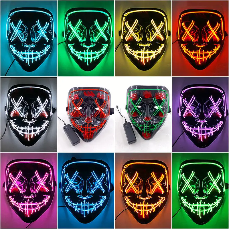 NX Supplier Halloween Mask Dj party masquerade party Light up digital luminescent LED masksFun Party Gift for Kids and Adults
