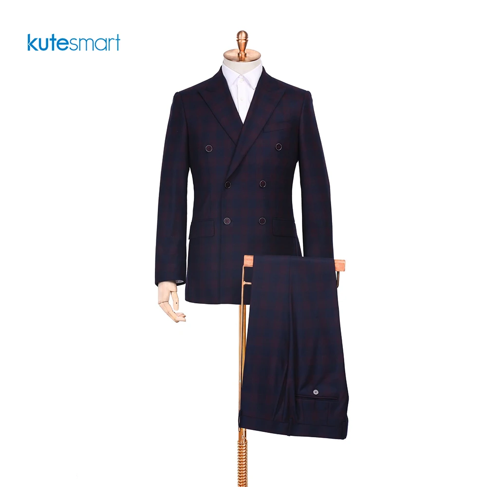 Оптовая продажа, индивидуальный Свадебный костюм Kutesmart MTM для мужчин, блейзер и брюки, облегающий костюм, комплект из 3 предметов, мужской костюм