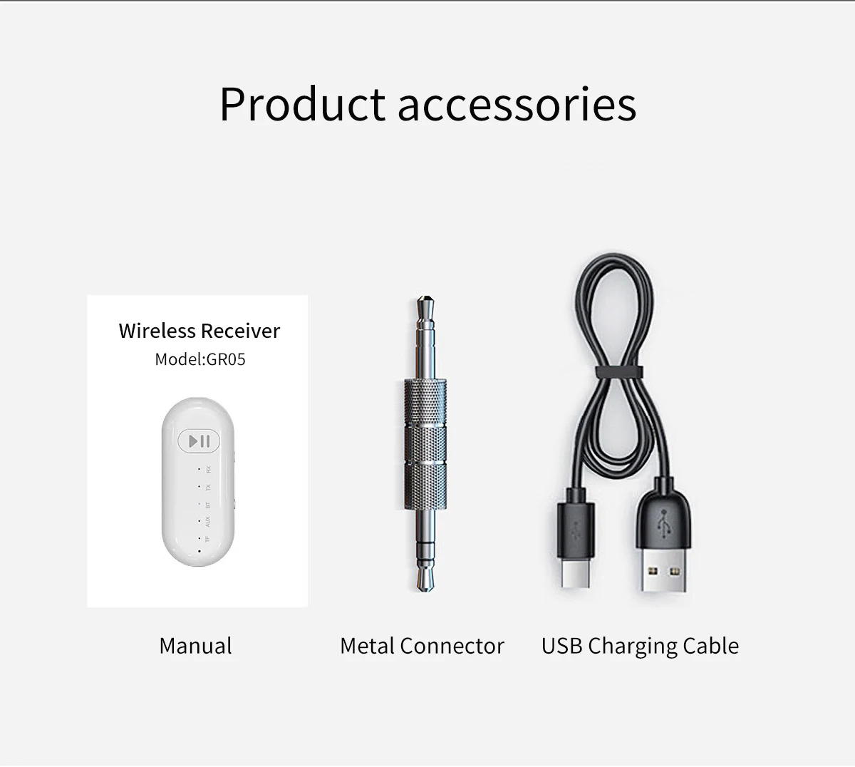 GR05 Wireless 5.1 Transmitter and Receiver 2-in-1 Wireless Adapter for TV Car Mobile Phone