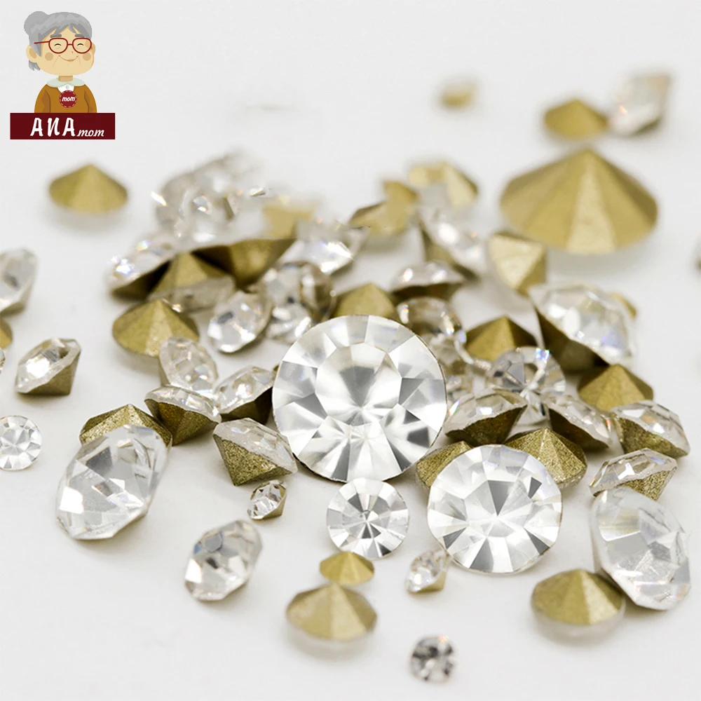 Wholesale Luxury Customized Crystal Rhinestone Stone Diamond SS3/4/6/8/10/12/16/20 Pointback Glass Crystal For Wedding Dress