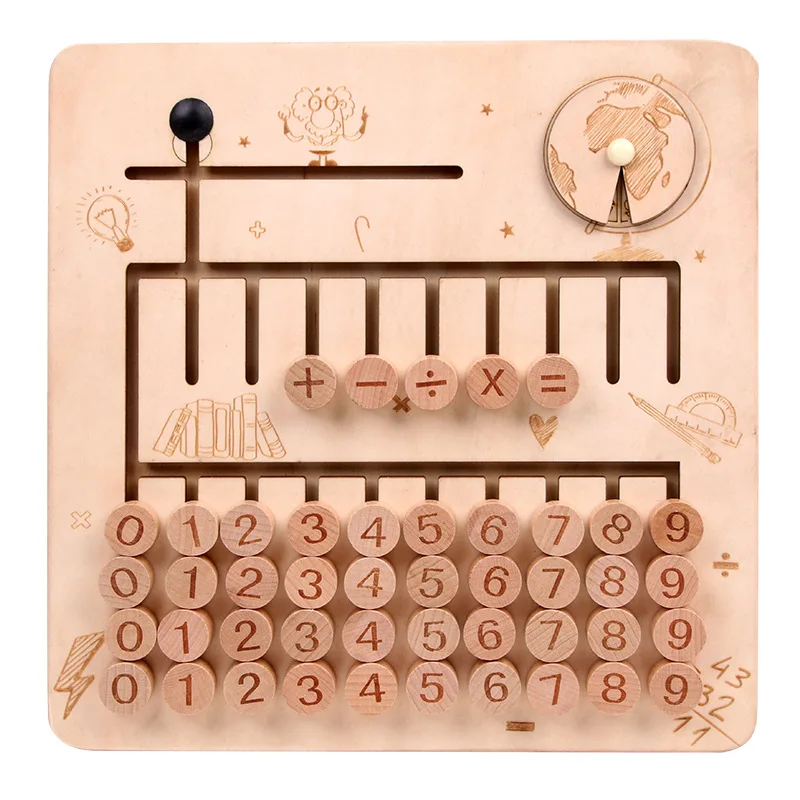 Wooden Math Toys for Children Montessori Materials Learning to Count Numbers Early Mathematics Education for Babies