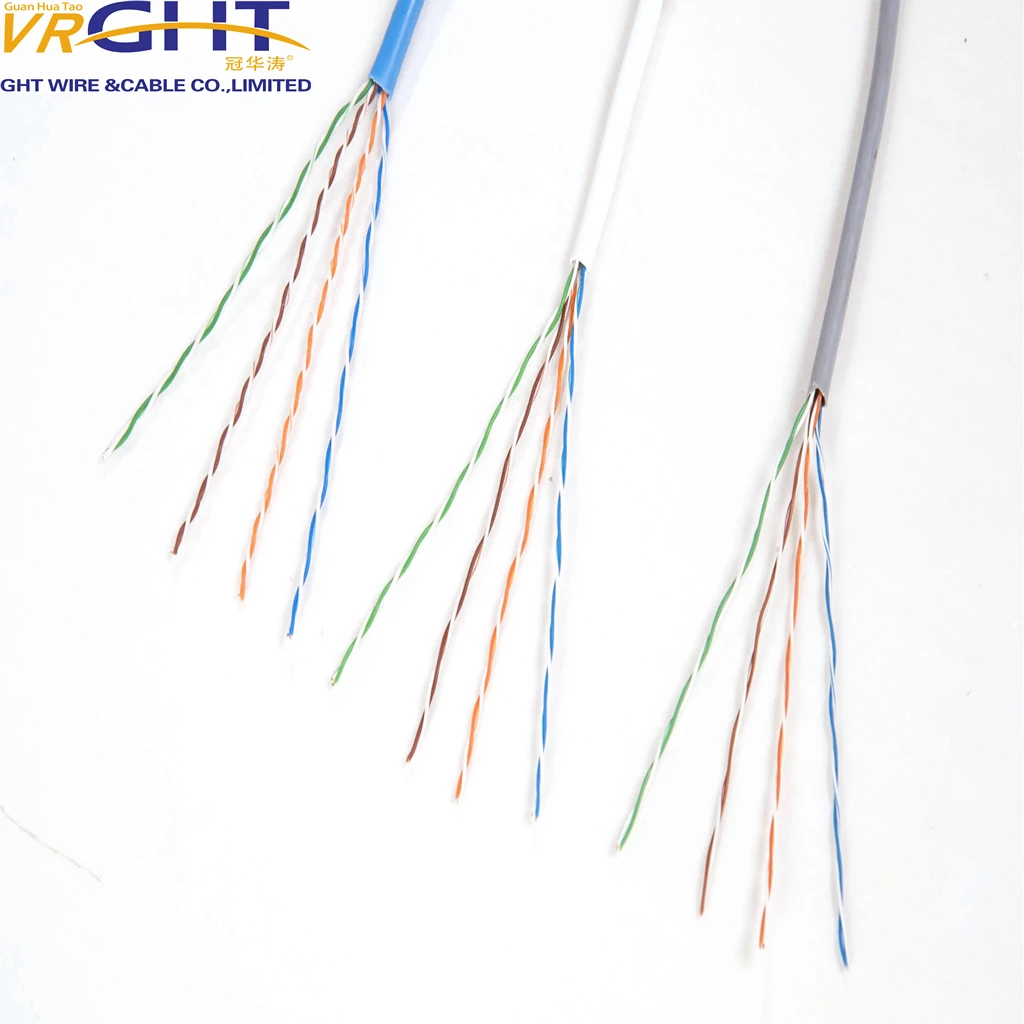 Network indoor UTP CAT5E cable protected by non-flame propagating sheath colored 100m 305m 1000m utp cat5e lan cable