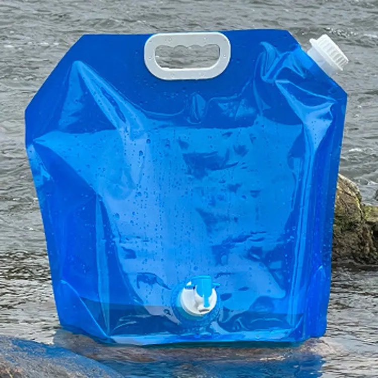 Custom size portable collapsible hiking water container foldable water bag 5 liters 10L 15L 20L
