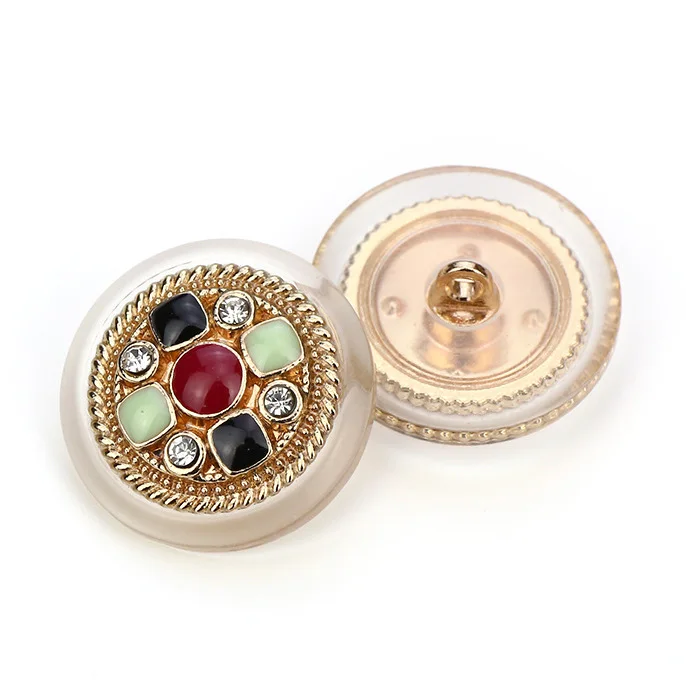 Hot sale snap button pearl metal gold fancy buttons for clothes