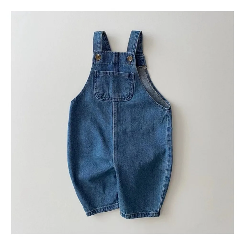 LL0 Korean design newborn baby kids suspender pant infant toddler girl boy overall jeans clothing wholesale