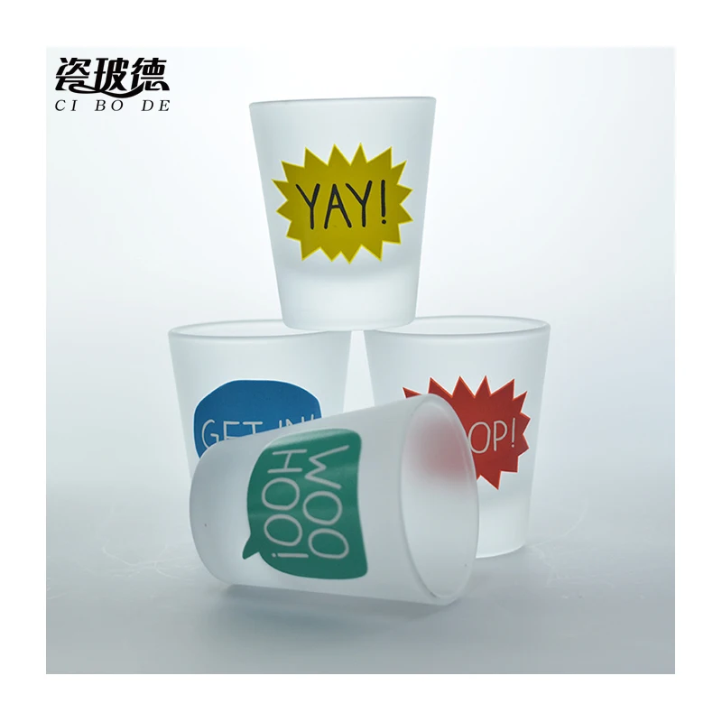 Sublimation Frosted shot glass blank temperature changing 2 oz glasses print color shot glass customized shot glasses