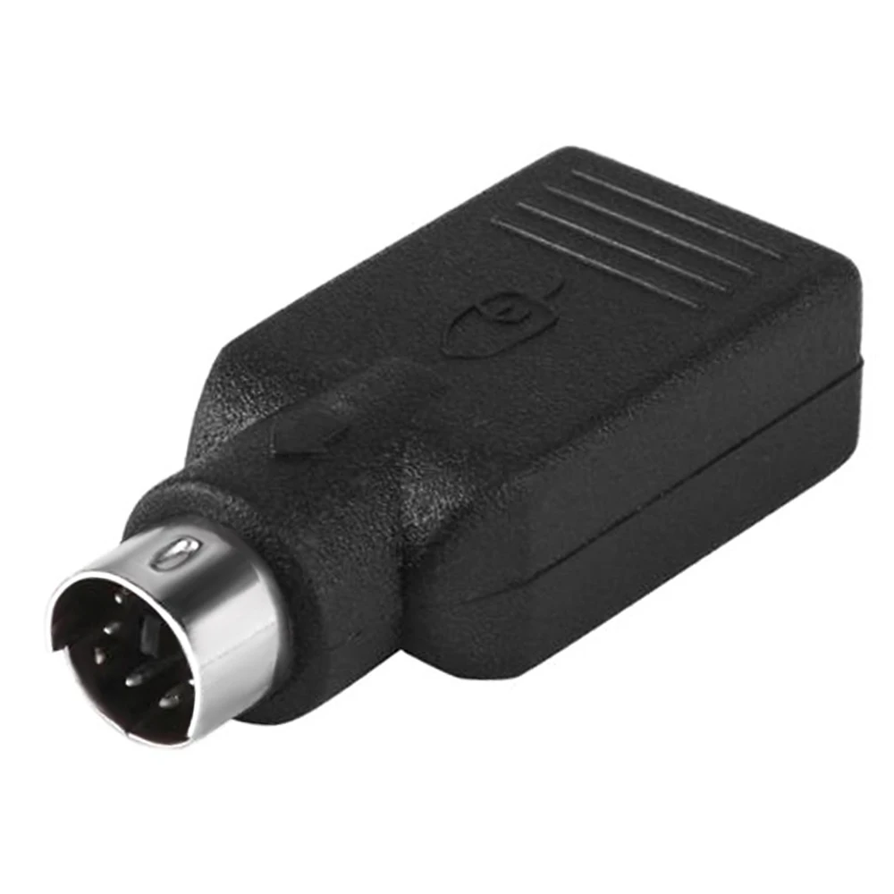 Black PS / 2 to USB Adapter Male to Female Connector Keyboard and Mouse to USB Converter