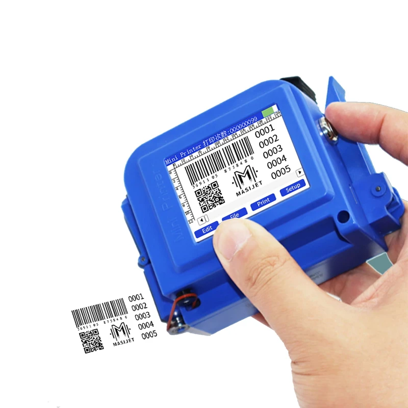 Mini Handheld 600DPI Fully Automatic Intelligent Inkjet Printer 12.7mm TIJ Ink for Multifunctional Printing on Cloth