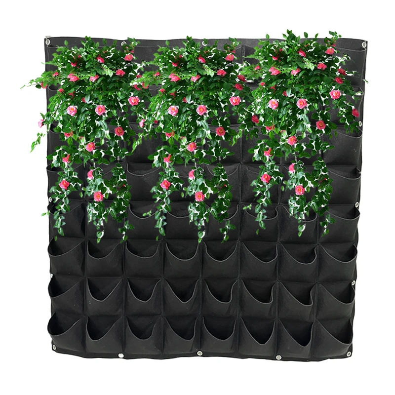 ECO-friendly Garden Planter Nursery  Felt Vertical Grow Bags with Pockets Felt Wall Planting Bag for Flower