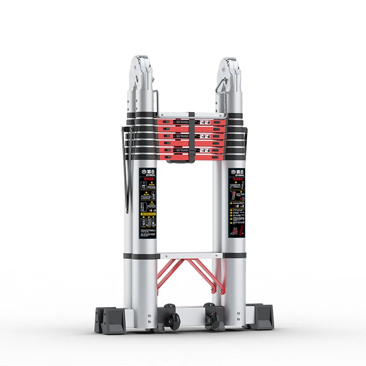 Aluminium Telescopic Ladder Red Multifunctional ladder Aluminum Stainless Steel Herringbone Ladder