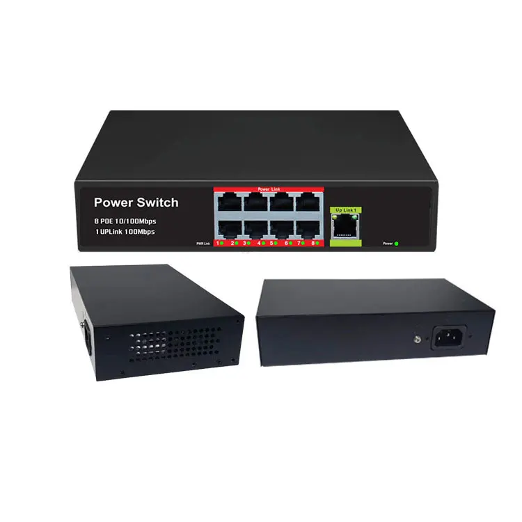 FU JIE New 8 Port 10/100m Unmanaged Poe Switch With 1*100/1000m Sfp Ports