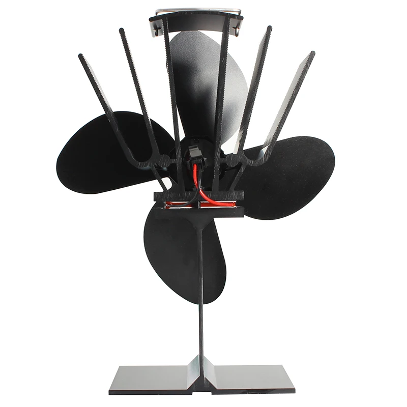 Classic Air Max Flow Stove Fan 4 Blades Black Smart Fan Wood Log Burner Fireplace Fan