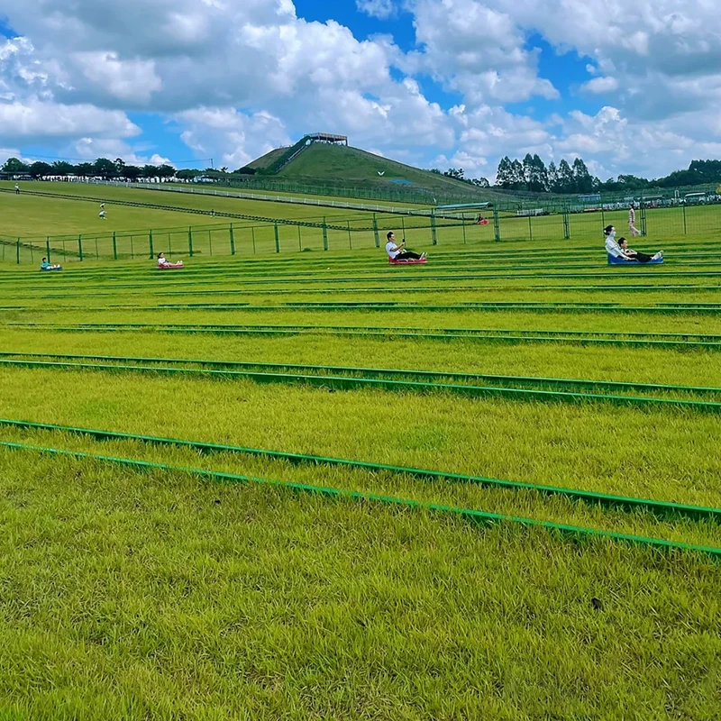 New Trend Amusement Park Tourist Attraction Park Attracts Customers Grassland Artificial Ski Track Grass Skating