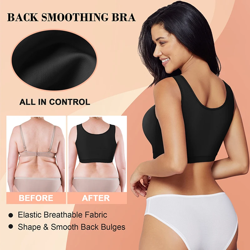 front closure women luxury post surgery bra wide adjustable straps post surgical bra front opening surgery bra